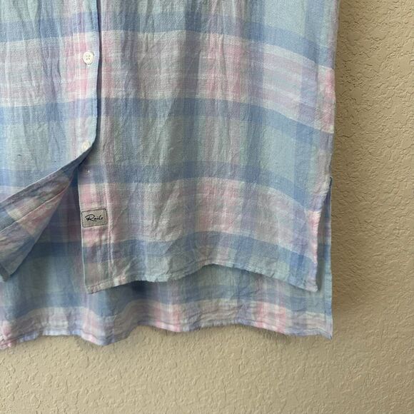 RAILS Whitney Check Short-Sleeve Button-Down Shirt in Aqua Pink Blue - Picture 5 of 11